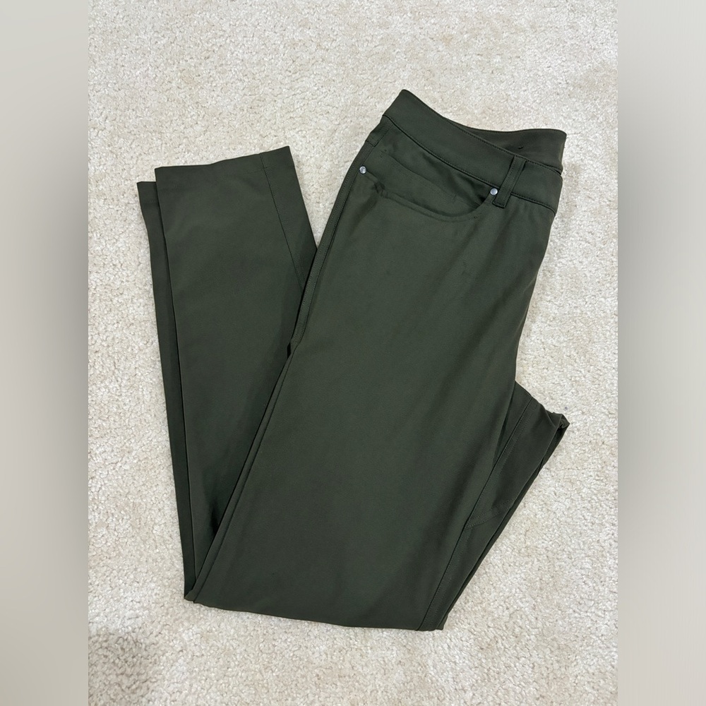Lululemon ABC Pants Skinny Fit 5-Pocket Olive Green